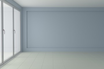 Empty room interior 3d rendering
