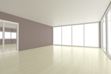 Empty room interior 3d rendering