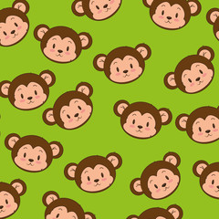 cute and adorable monkey pattern background