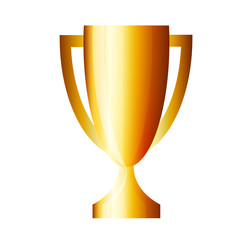 Golden winner cup on white, stock vector illustration