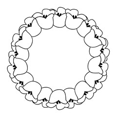 White Lily of the Valley Outline Wreath.