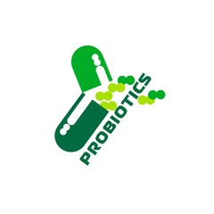 Probiotics logo. Bacteria logo. Concept of healthy nutrition ingredient for therapeutic purposes. Simple flat style trend modern logotype graphic design isolated
