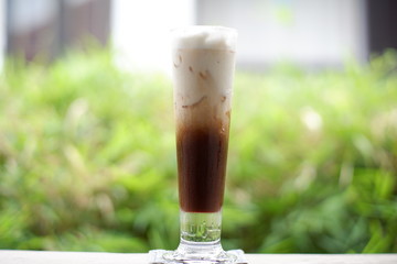 glass of  iced coffee