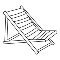 wooden beach chair icon
