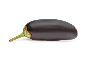 Ripe eggplant on white background.