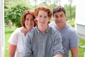 Proud parents with son