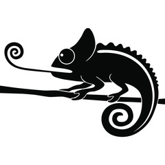 Icon chameleon. Flat symbol chameleon. Isolated black sign chameleon on white background. Vector Illustration © archivector