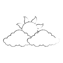 summer sun with clouds