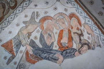 Obraz na płótnie Canvas Jesus is put in a coffin. The pieta