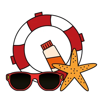 Float Lifeguard with Sunglasses and Starfish Stock Illustration -  Illustration of sign, water: 146372575