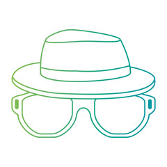 sunglasses summer with hat vector illustration design
