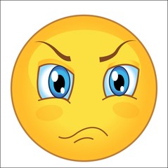 sad and angry emoticon cartoon. vector