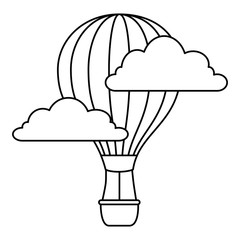 balloon air hot flying vector illustration design