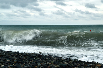 Fototapeta na wymiar beautiful large sea wave