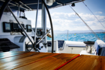 desk of free space for your decoration and yacht background. 