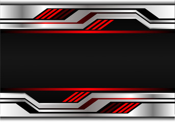 Technology metal red light futuristic on black blank space design modern background vector illustration.