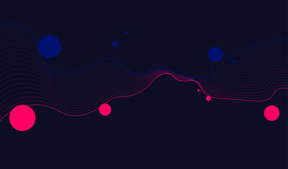 Purple background with abstract pink wavy pattern.