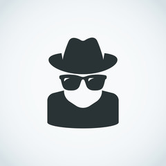 Agent icon. Spy sunglasses. Anonymous