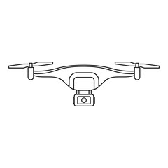 Photo drone icon. Outline photo drone vector icon for web design isolated on white background