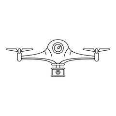 Aerial drone icon. Outline aerial drone vector icon for web design isolated on white background