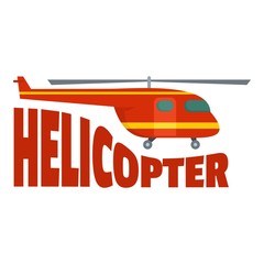 Rescue helicopter icon. Flat illustration of rescue helicopter vector icon for web design