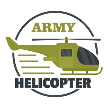 Army helicopter icon. Flat illustration of army helicopter vector icon for web design