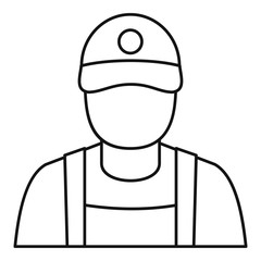 Petrol station man icon. Outline petrol station man vector icon for web design isolated on white background