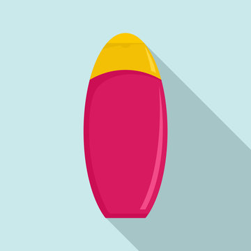 recommend clip art: Pink cosmetic bottle icon. Flat illustration of pink cosmetic bottle vector icon for web design