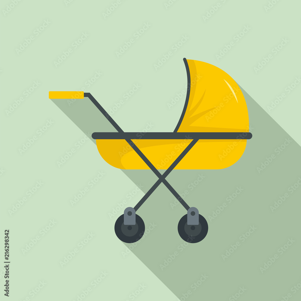 Wall mural modern baby carriage icon. flat illustration of modern baby carriage vector icon for web design