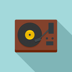 Obraz premium Vinyl player icon. Flat illustration of vinyl player vector icon for web design
