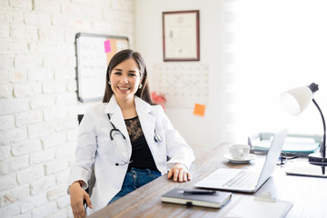 Female doctor at her clinic