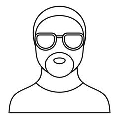 Hip hop man icon. Outline hip hop man vector icon for web design isolated on white background