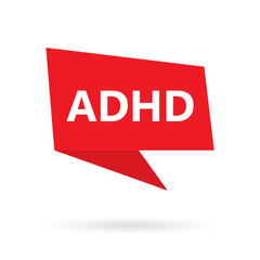 Fototapeta premium ADHD (Attention Deficit Hyperactivity Disorder) word on speach bubble- vector illustration