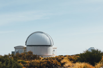 Obraz premium Teide Observatory astronomical telescopes in Tenerife, Canary Islands, Spain