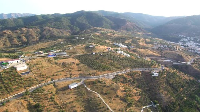 Tolox desde el aire. Pueblo de Malaga en Andalucia,España