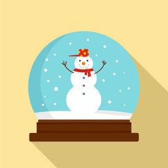 Snowman glass ball icon. Flat illustration of snowman glass ball vector icon for web design