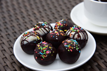chocolate ball dessert
