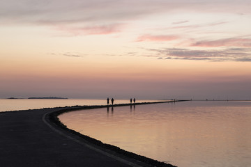 Fototapeta na wymiar West Kirby Sunset Reflection