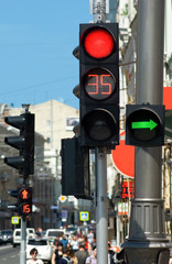 image of red traffic light on the street