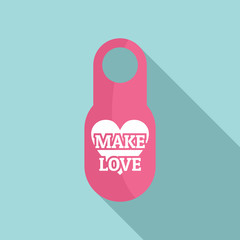 Make love door tag icon. Flat illustration of make love door tag vector icon for web design