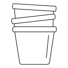 Flowerpots icon. Outline flowerpots vector icon for web design isolated on white background