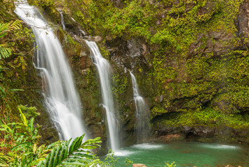 Beautiful Triple Maui Waterfall