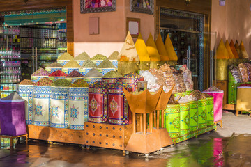 Spices and herbs shop at Morocco, north Africa