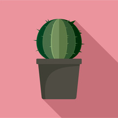 Sphera cactus pot icon. Flat illustration of sphera cactus pot vector icon for web design