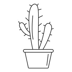 Cactus icon. Outline cactus vector icon for web design isolated on white background