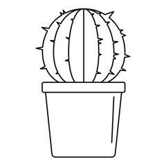 Fototapeta na wymiar Sphera cactus pot icon. Outline sphera cactus pot vector icon for web design isolated on white background