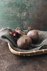 Beetroot on rustic background