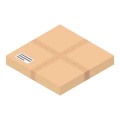 Flat postal box icon. Isometric of flat postal box vector icon for web design isolated on white background