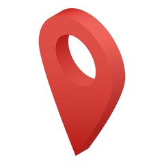 Red gps pointer icon. Isometric of red gps pointer vector icon for web design isolated on white background