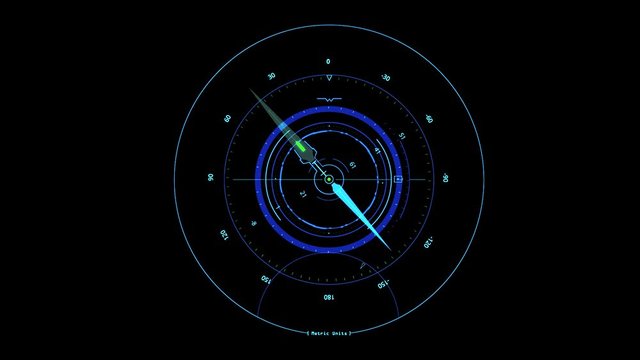 Blue HUD Compass Interface Motion Graphic Element